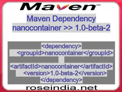 Maven dependency of nanocontainer version 1.0-beta-2