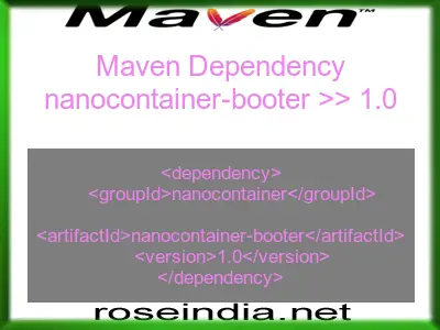 Maven dependency of nanocontainer-booter version 1.0
