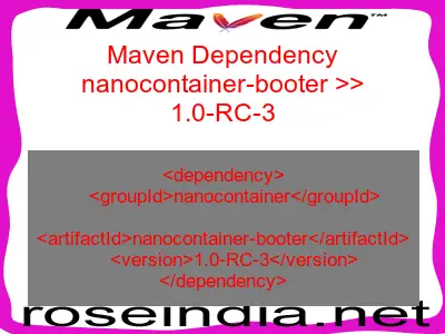 Maven dependency of nanocontainer-booter version 1.0-RC-3