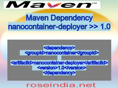 Maven dependency of nanocontainer-deployer version 1.0