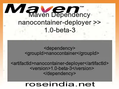 Maven dependency of nanocontainer-deployer version 1.0-beta-3