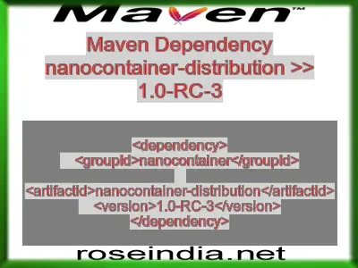 Maven dependency of nanocontainer-distribution version 1.0-RC-3