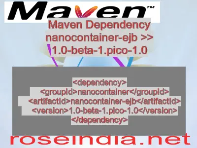 Maven dependency of nanocontainer-ejb version 1.0-beta-1.pico-1.0