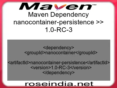 Maven dependency of nanocontainer-persistence version 1.0-RC-3