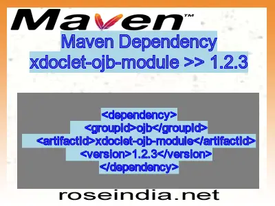 Maven dependency of xdoclet-ojb-module version 1.2.3