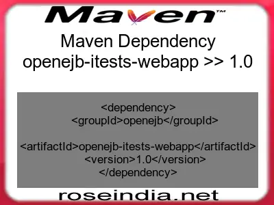 Maven dependency of openejb-itests-webapp version 1.0