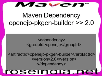 Maven Dependency openejb-pkgen-builder >> 2.0