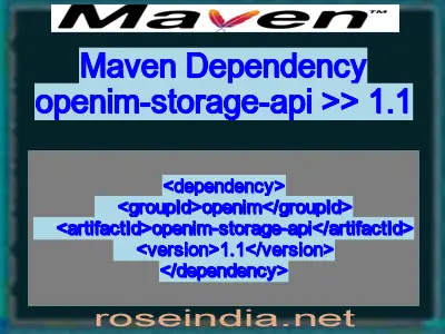 Maven dependency of openim-storage-api version 1.1