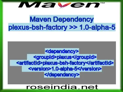 Maven dependency of plexus-bsh-factory version 1.0-alpha-5