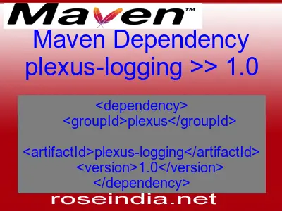 Maven dependency of plexus-logging version 1.0