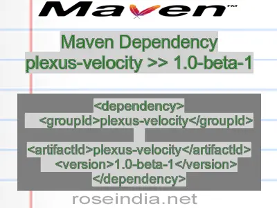 Maven dependency of plexus-velocity version 1.0-beta-1