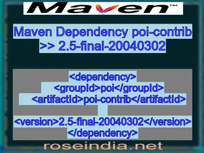 Maven dependency of poi-contrib version 2.5-final-20040302