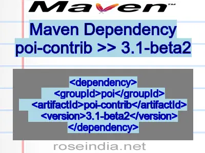 Maven dependency of poi-contrib version 3.1-beta2