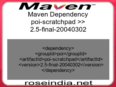 Maven dependency of poi-scratchpad version 2.5-final-20040302