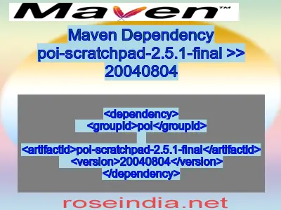 Maven dependency of poi-scratchpad-2.5.1-final version 20040804