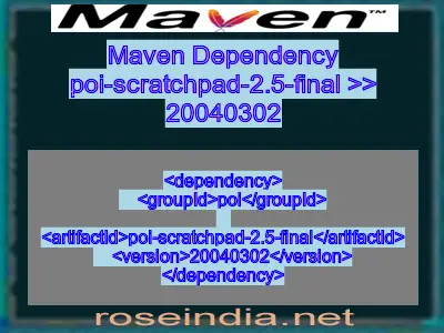 Maven dependency of poi-scratchpad-2.5-final version 20040302