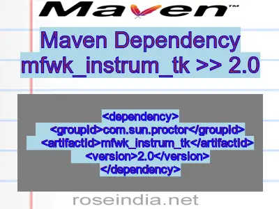 Maven dependency of mfwk_instrum_tk version 2.0