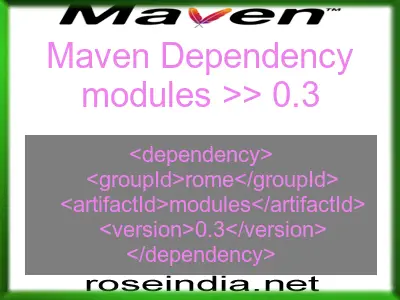 Maven dependency of modules version 0.3