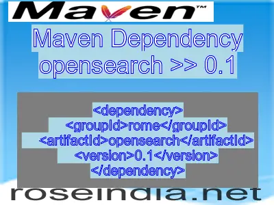 Maven dependency of opensearch version 0.1