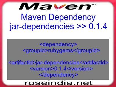 Maven dependency of jar-dependencies version 0.1.4