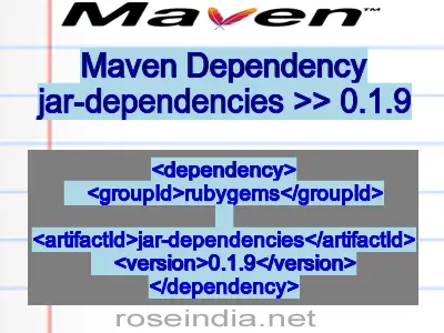 Maven dependency of jar-dependencies version 0.1.9