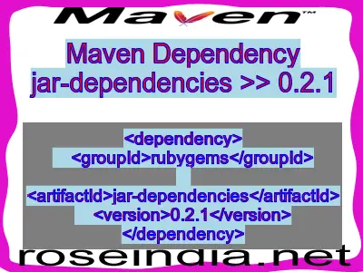 Maven dependency of jar-dependencies version 0.2.1