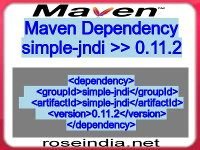 Maven dependency of simple-jndi version 0.11.2