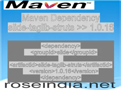 Maven dependency of slide-taglib-struts version 1.0.16