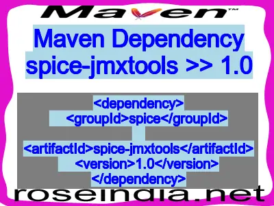 Maven dependency of spice-jmxtools version 1.0