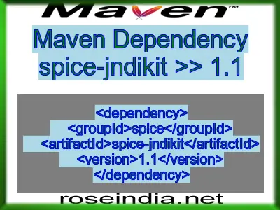 Maven dependency of spice-jndikit version 1.1