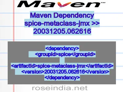 Maven dependency of spice-metaclass-jmx version 20031205.062616