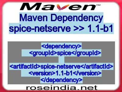 Maven dependency of spice-netserve version 1.1-b1