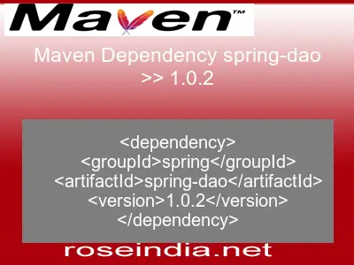 Maven dependency of spring-dao version 1.0.2