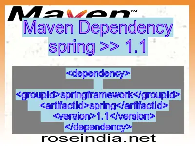 Maven dependency of spring version 1.1