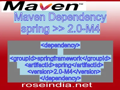 Maven dependency of spring version 2.0-M4