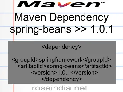 Maven dependency of spring-beans version 1.0.1