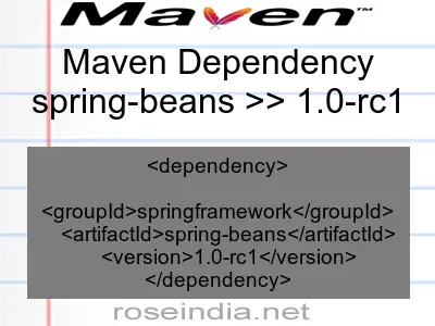 Maven dependency of spring-beans version 1.0-rc1