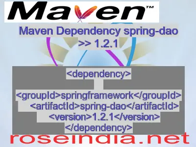 Maven dependency of spring-dao version 1.2.1