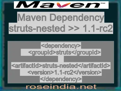 Maven dependency of struts-nested version 1.1-rc2