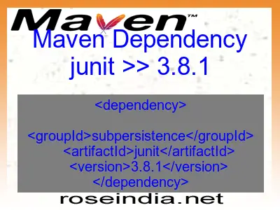 Maven dependency of junit version 3.8.1