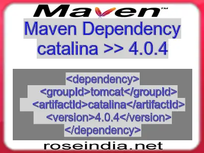 Maven dependency of catalina version 4.0.4