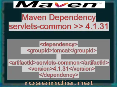 Maven dependency of servlets-common version 4.1.31