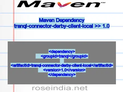 Maven dependency of tranql-connector-derby-client-local version 1.0