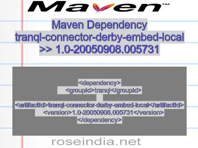 Maven dependency of tranql-connector-derby-embed-local version 1.0-20050908.005731