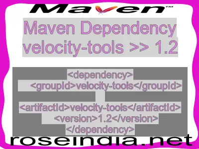 Maven dependency of velocity-tools version 1.2