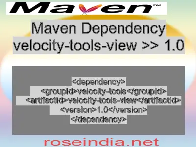 Maven dependency of velocity-tools-view version 1.0