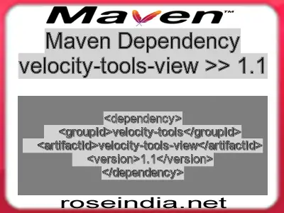 Maven dependency of velocity-tools-view version 1.1