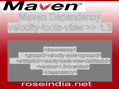 Maven dependency of velocity-tools-view version 1.3