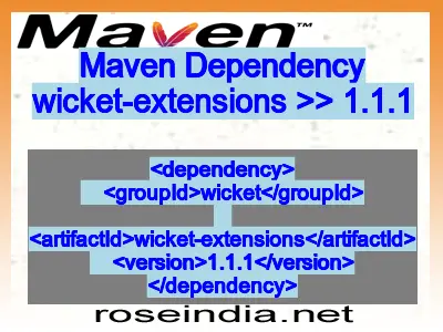 Maven dependency of wicket-extensions version 1.1.1