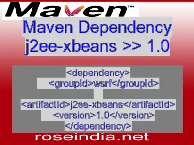 Maven dependency of j2ee-xbeans version 1.0